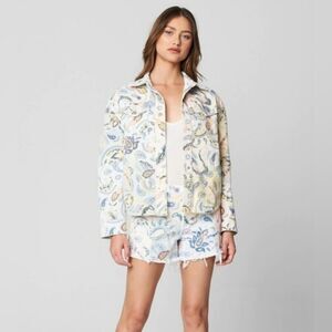 BlankNYC Paisley Print Denim Jacket M